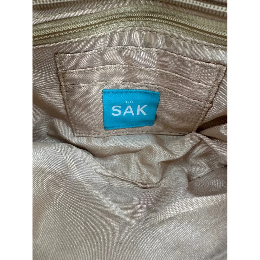 The Sak Woven Hobo Bag Tan Green Pink Shoulder Bag Purse